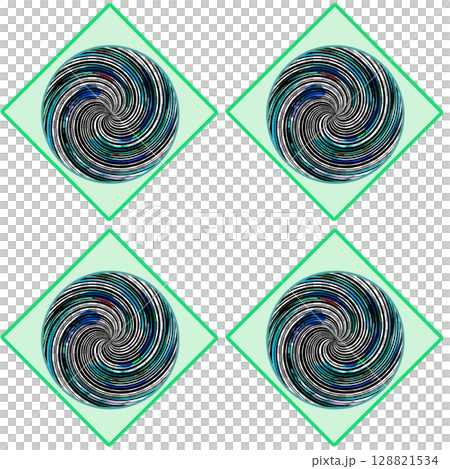 set of spiral swirl in retro style isolated 128821534