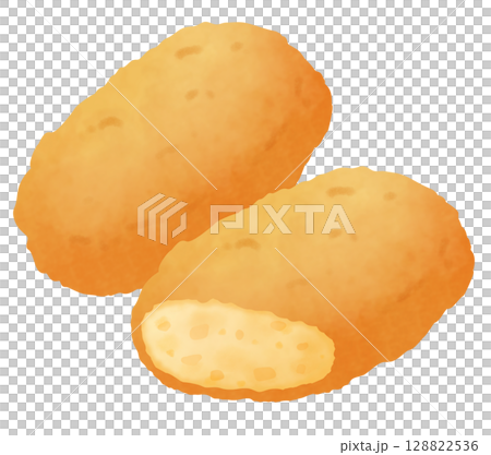 切開後露出內部的炸丸子插圖 128822536