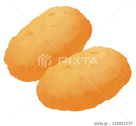二個のコロッケのイラスト 128822537