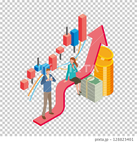 オンライントレードのイメージイラスト 128823401