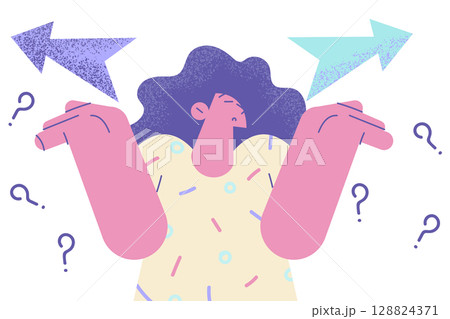 Making decision, doubt, different ways concept Making decision, doubt, different ways concept 128824371