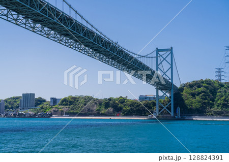 《福岡県》関門海峡の眺望・関門橋 《福岡県》関門海峡の眺望・関門橋 128824391