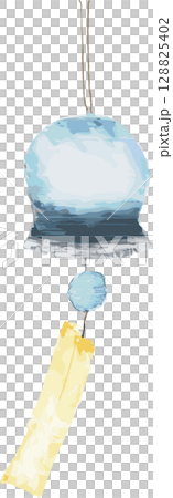 ベクター素材の風鈴のカットイラスト ベクター素材の風鈴のカットイラスト 128825402