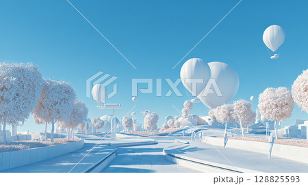 白い風景の世界 128825593