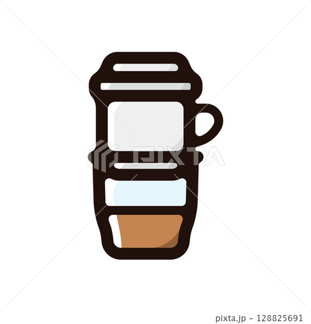 ベトナムコーヒーのイラストアイコン（コーヒー・カフェ・飲食店素材） 128825691