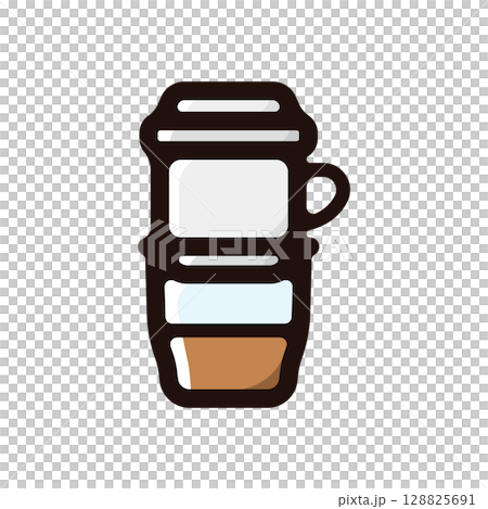 ベトナムコーヒーのイラストアイコン（コーヒー・カフェ・飲食店素材） 128825691