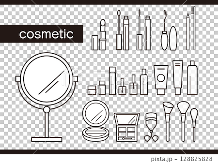 Cosmetic set monochrome 128825828