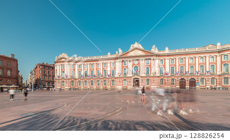 The Capitole de Toulouse timelapse showcases the historic city hall. France 128826254