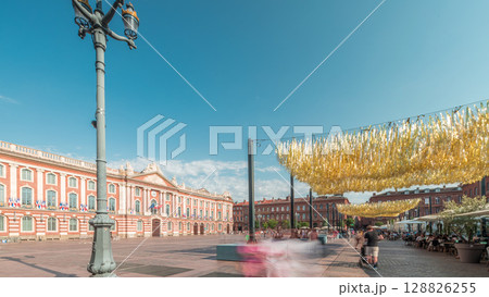 The Capitole de Toulouse timelapse showcases the historic city hall. France The Capitole de Toulouse timelapse showcases the historic city hall. France 128826255