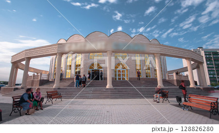 Main Registry Office in Uralsk city timelapse hyperlapse, Kazakhstan Main Registry Office in Uralsk city timelapse hyperlapse, Kazakhstan 128826280