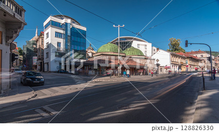 Bosniak Institute timelapse hyperlapse, in a renovated Turkish bathhouse in Sarajevo 128826330