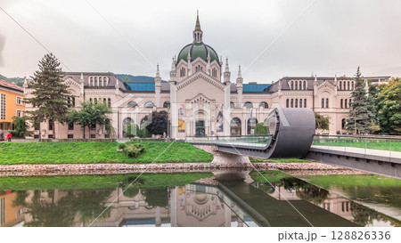 Academy of Fine Arts and Festina Lente bridge in Sarajevo timelapse hyperlapse, Bosnia and Herzegovina Academy of Fine Arts and Festina Lente bridge in Sarajevo timelapse hyperlapse, Bosnia and Herzegovina 128826336