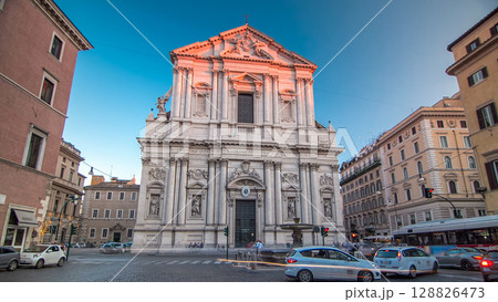 Sant Andrea Della Valle church timelapse hyperlapse in Rome 128826473