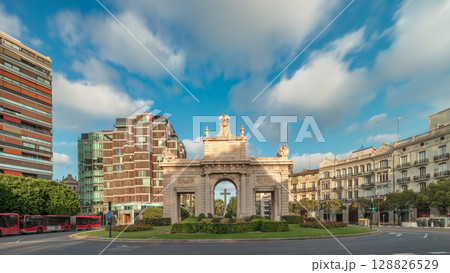 La Porta de la Mar timelapse hyperlapse in Valencia, Spain. 128826529