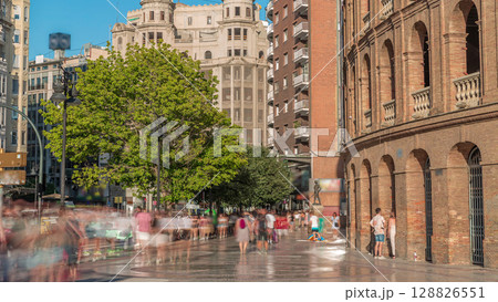 Timelapse of the Bullring of Valencia Plaza de Bous and Bullfighting Museum. Valencia, Spain. 128826551