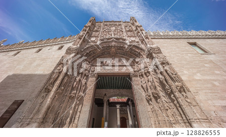 San Gregorio Museum Facade timelapse in Valladolid, Spain San Gregorio Museum Facade timelapse in Valladolid, Spain 128826555