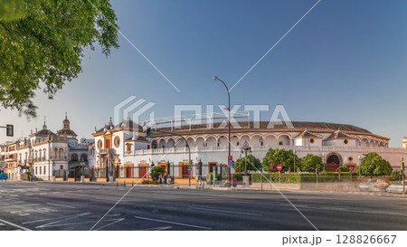 Plaza de Toros de la Real Maestranza de Caballeria de Sevilla timelapse hyperlapse Plaza de Toros de la Real Maestranza de Caballeria de Sevilla timelapse hyperlapse 128826667