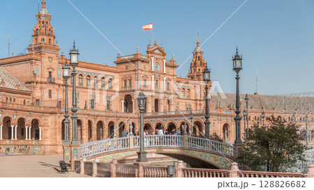 Plaza de Espana timelapse hyperlapse in Seville, Spain Plaza de Espana timelapse hyperlapse in Seville, Spain 128826682