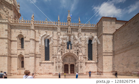 Mosteiro dos Jeronimos, located in the Belem district timelapse hyperlapse of Lisbon, Portugal. 128826754