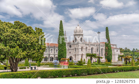 Mosteiro dos Jeronimos, located in the Belem district timelapse hyperlapse of Lisbon, Portugal. 128826755