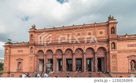 The Hamburger Kunsthalle timelapse hyperlapse, an art museum in Hamburg, Germany 128826869