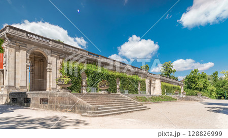 Palais du Capitole timelapse hyperlapse in Jardin public de Bordeaux, France 128826999