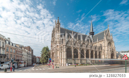 Church of Our Lady of Victories at the Sablon timelapse hyperlapse in Brussels, Belgium. Church of Our Lady of Victories at the Sablon timelapse hyperlapse in Brussels, Belgium. 128827033