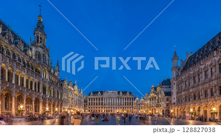 The Grand-Place day to night timelapse hyperlapse in Brussels, Belgium. The Grand-Place day to night timelapse hyperlapse in Brussels, Belgium. 128827038