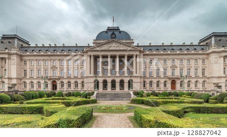 Timelapse of Royal Palace of Brussels, the King and Queen's official residence 128827042