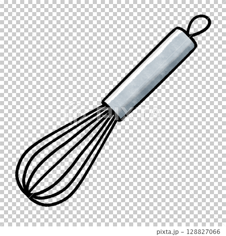 Color illustration of a whisk drawn with rough lines Color illustration of a whisk drawn with rough lines 128827066