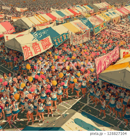 青春応援合戦！色とりどりの声援が響く感動の一瞬 128827104
