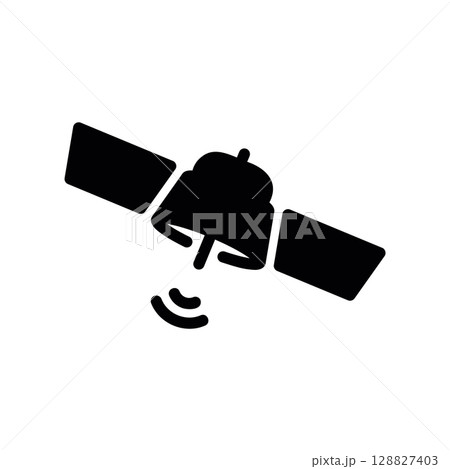 Satellite Icon Transmitting a Signal for Global Communication 128827403