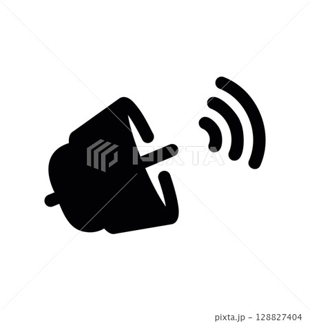 Satellite Dish Icon Transmitting a Wireless Data Signal 128827404