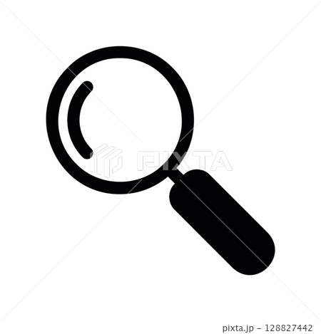 Outline Icon of a Magnifying Glass for Search Function 128827442