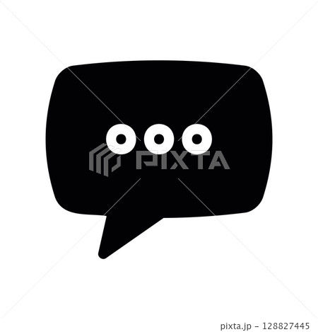 Rounded Chat Bubble Icon with Ellipsis for Messaging Rounded Chat Bubble Icon with Ellipsis for Messaging 128827445