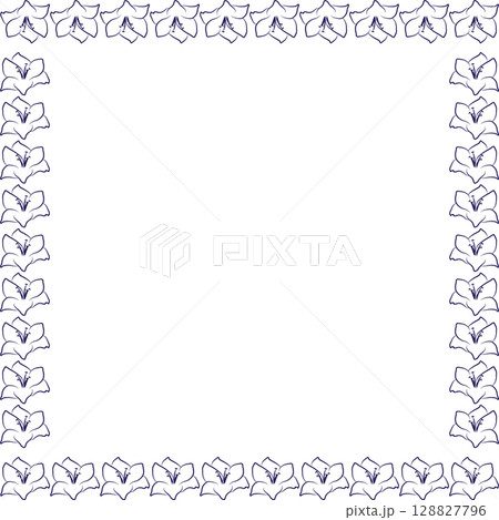 Doodle frame with colorful flower elements. Trendy graphic template. Cute empty frame box Doodle frame with colorful flower elements. Trendy graphic template. Cute empty frame box 128827796
