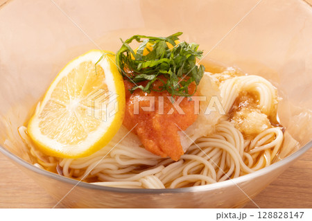 明太子おろし　レモン　そうめん 128828147
