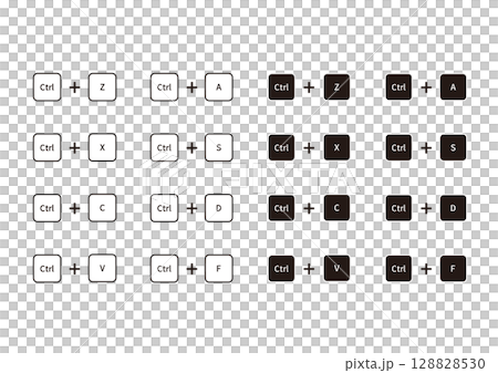 Control key shortcut illustration set 128828530
