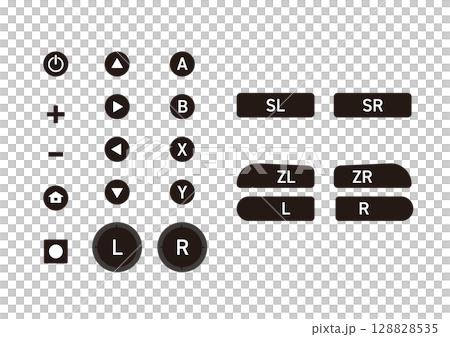 Flat simple game buttons illustration set 128828535