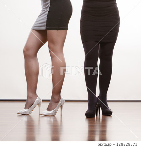 Female legs in tights high heels shoes Female legs in tights high heels shoes 128828573