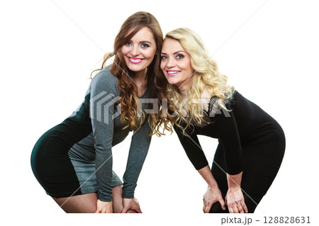 Adult mother and daughter portrait Adult mother and daughter portrait 128828631