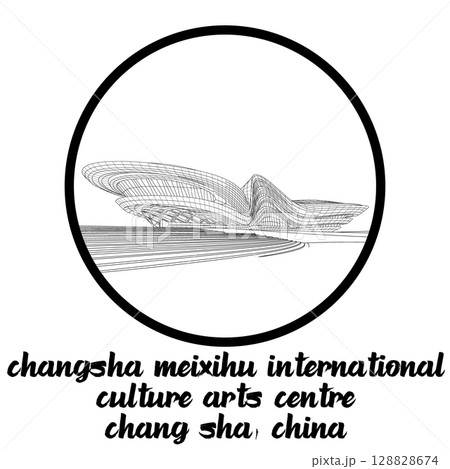 Circle Icon Changsha Meixihu International. Vector illustration 128828674