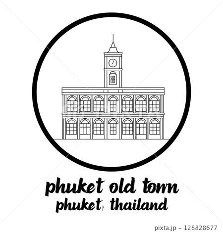 Circle Icon Phuket Old Town. Vector illustration Circle Icon Phuket Old Town. Vector illustration 128828677
