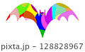 Colorful Abstract Bat Silhouette Illustration 128828967