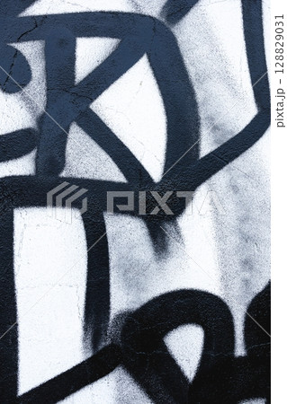 Abstract Graffiti Street Art in Black and White Minimalist Style Abstract Graffiti Street Art in Black and White Minimalist Style 128829031