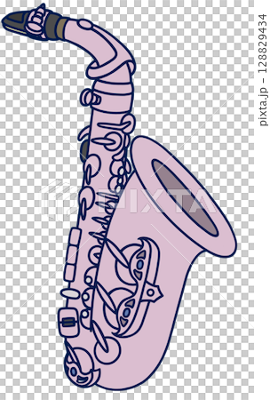 A simple and cute pink gold alto saxophone 128829434