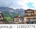 Farsettiarte Cortina and Hotel de la Poste in Cortina d'Ampezzo, Italy. May 13, 2025 Farsettiarte Cortina and Hotel de la Poste in Cortina d'Ampezzo, Italy. May 13, 2025 128829778