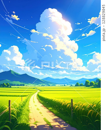 《AI画像》田舎の一本道 《AI画像》田舎の一本道 128829845