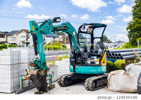 道路工事　重機ミニユンボ 128830106