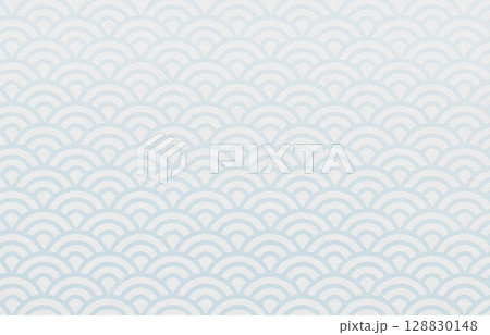 背景素材　和柄　青海波 128830148